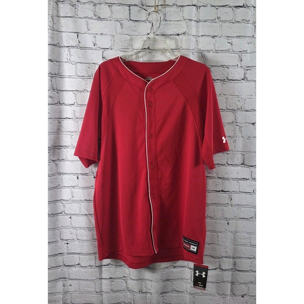 Under Armour Men's LG Red HeatGear Baseball Jersey